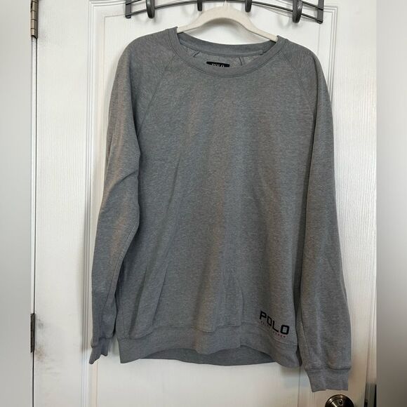Polo Ralph Lauren Raglan Grey Crewneck Regular Fit Mens Sleepwear Sweatshirt L - Picture 1 of 11